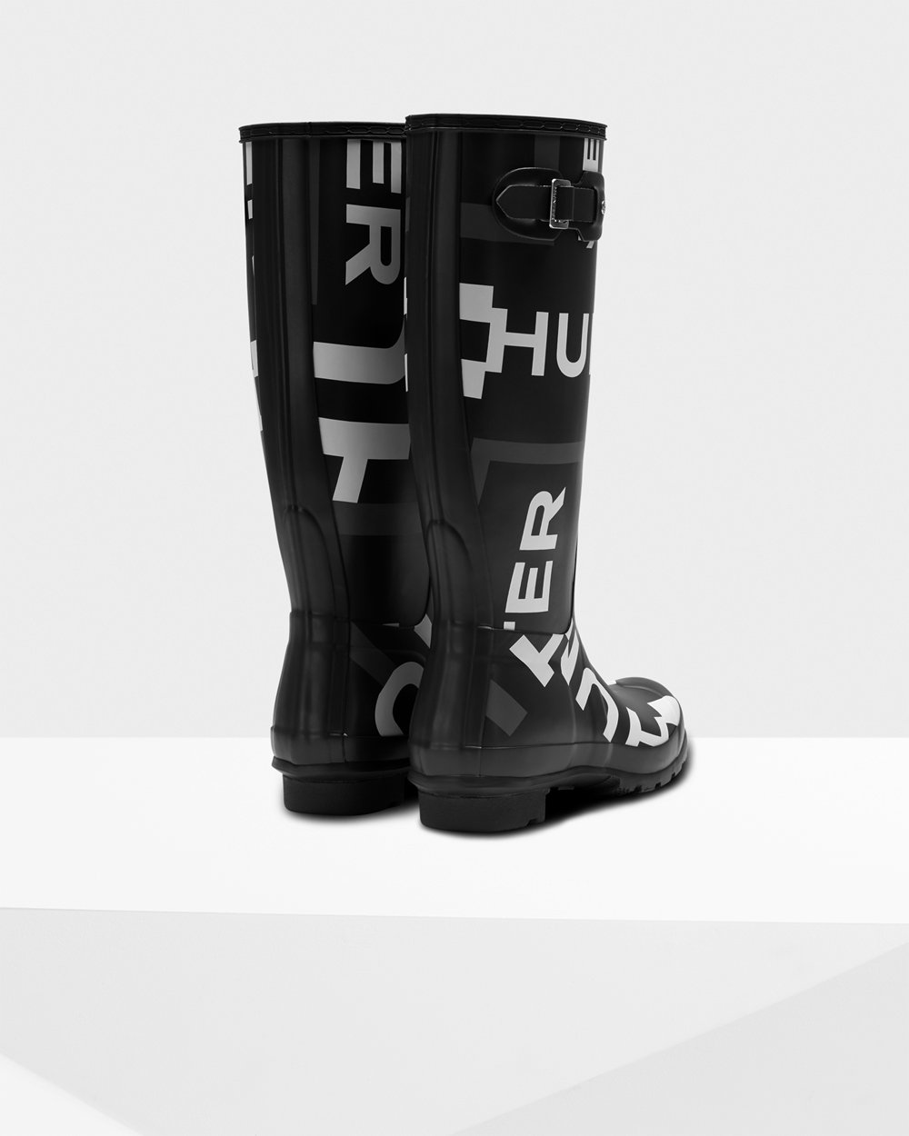 Hunter Mujer Original Exploded Logo - Botas de Lluvia Negras - 408-VHOSNJ